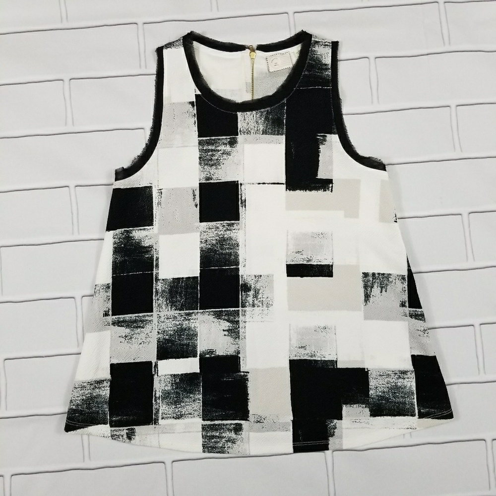 Anthropologie Postage Stamp Sleeveless Top Small